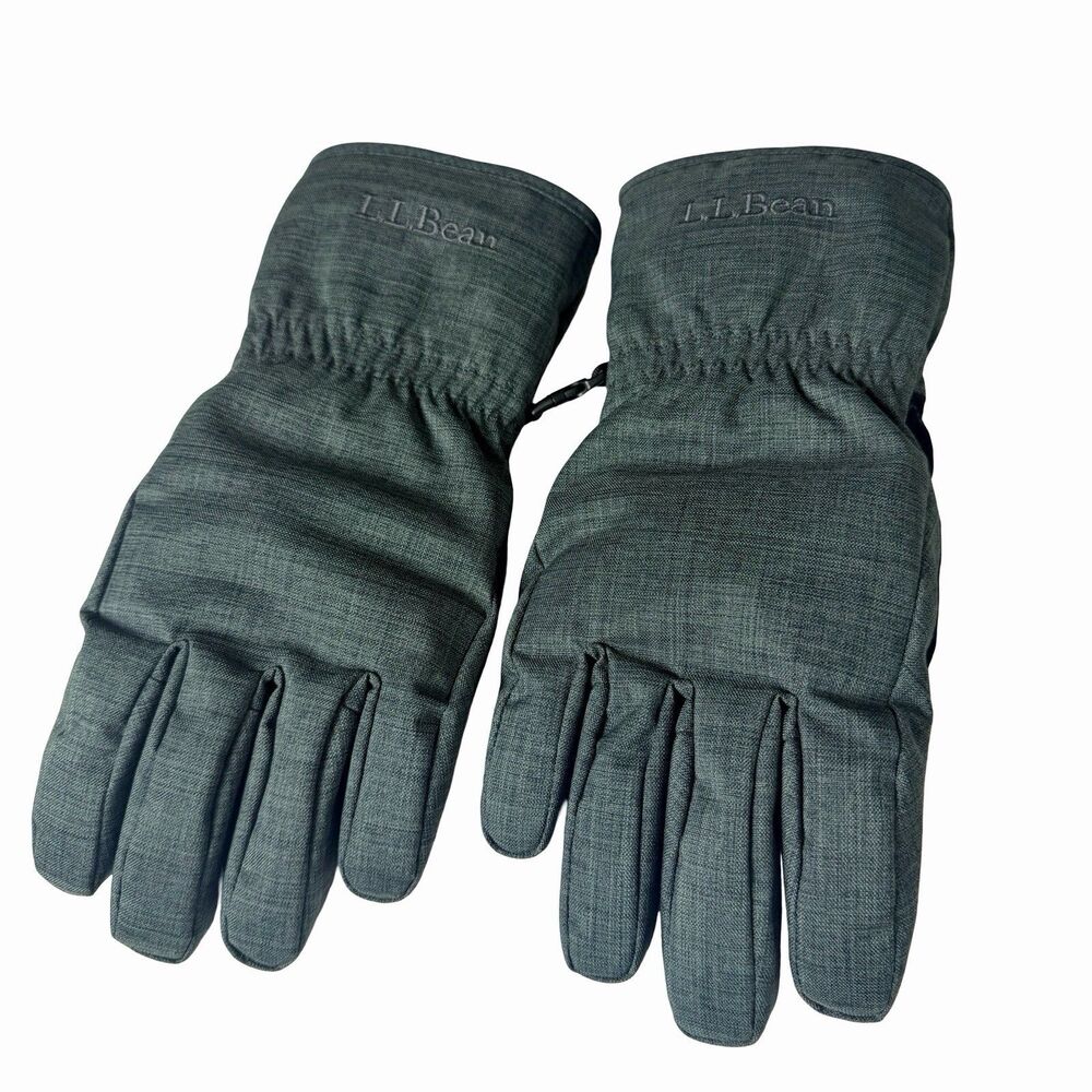 LL BEAN Women's Baxter State Gloves Small Goose Down Hairsheep Leather Gray
